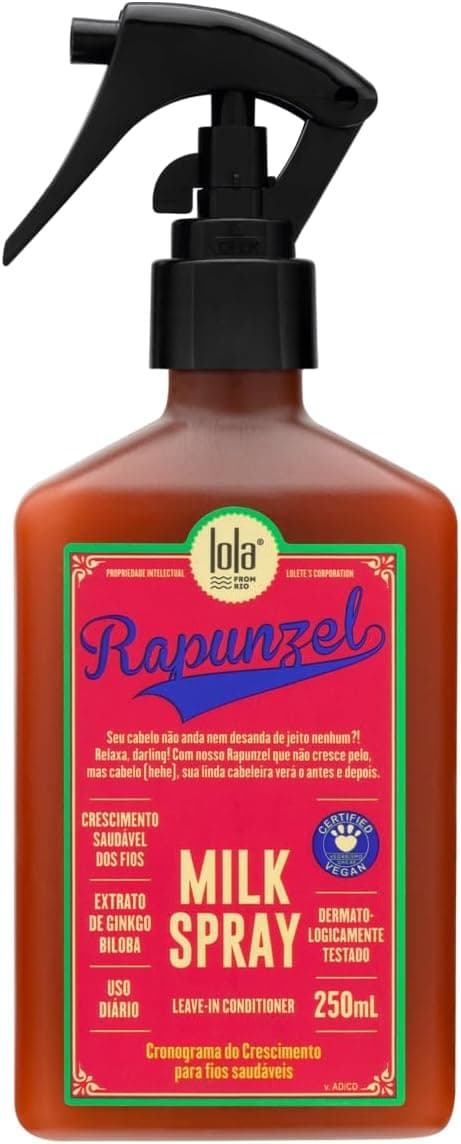 Leave-in Spray Rapunzel Milk Lola Cosmetics, 250ml | Para Cabelos Normais, Fragrância Herbal Floral