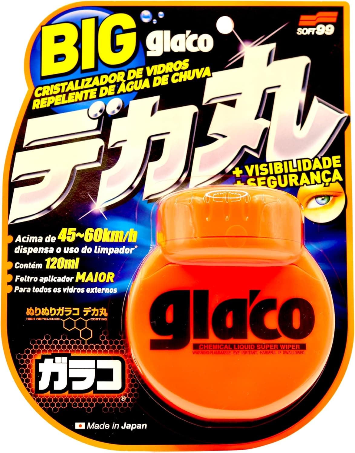 GLACO BIG 120ml | cristalizador repelente de chuva para vidros automotivos