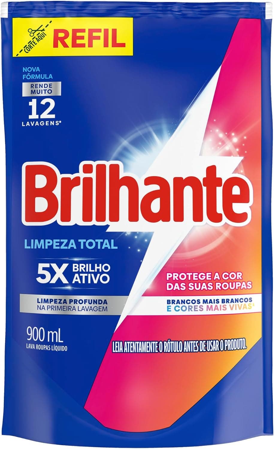 Brilhante Sabão Liquido Limpeza Total Refil 900 Ml