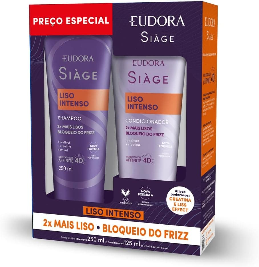 Eudora Siàge Promopack Liso Intenso Shampoo 250ml + Condicionador 125ml