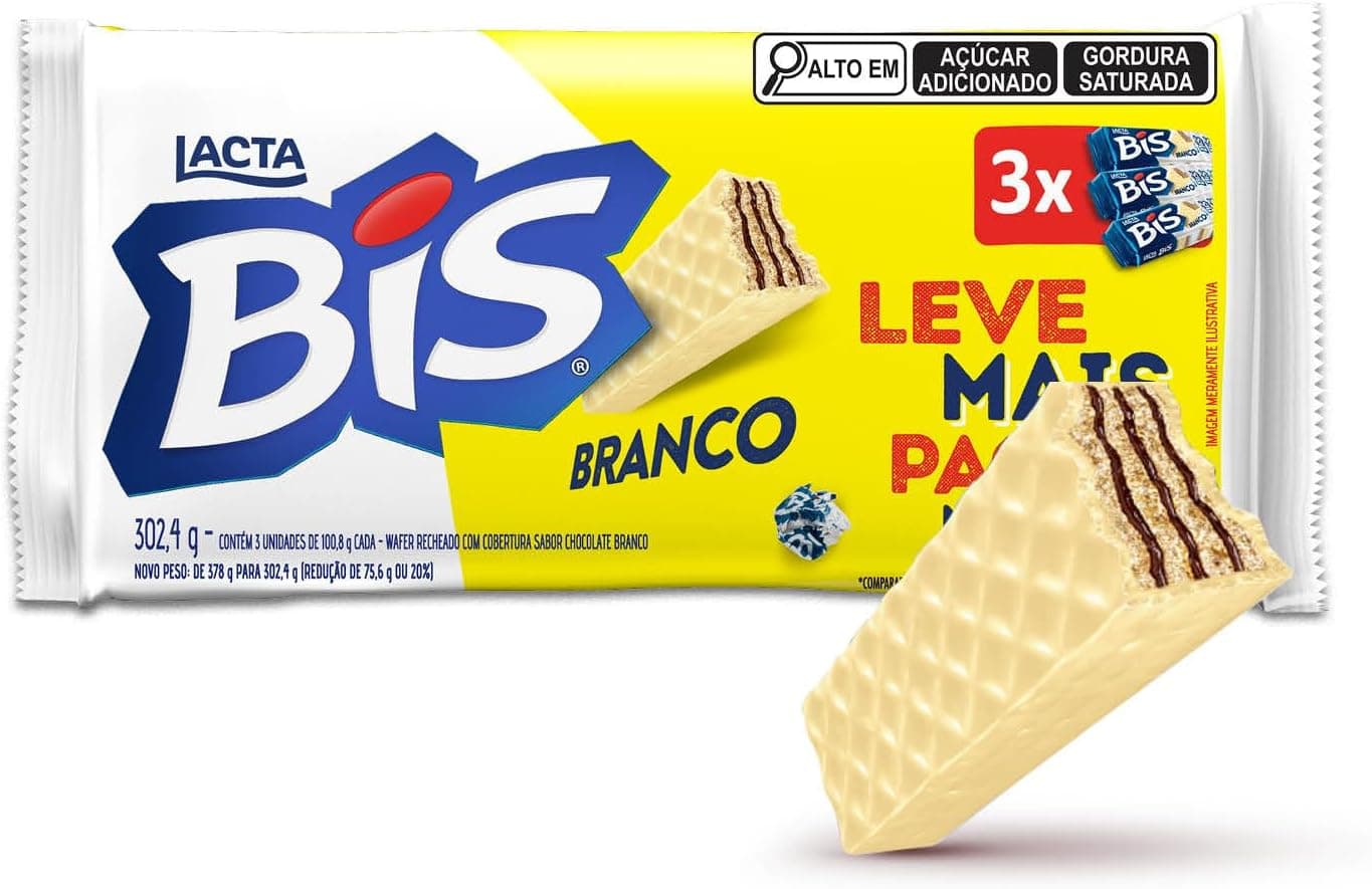 Lacta Bis Laka - Chocolate Branco Kit 3 Unidades 100,8g