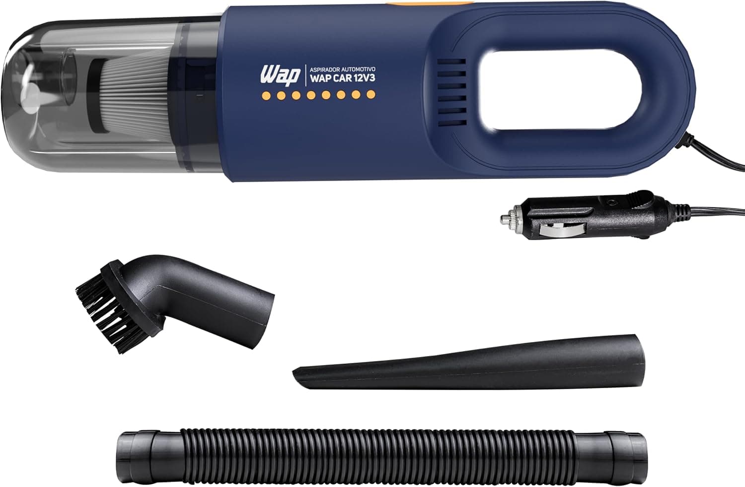 WAP Aspirador Automotivo Portátil 12V, 420ML Sólido, Filto Hepa, cabo de 3,7m CAR 12V3