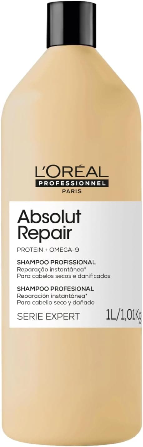 Oferta: Shampoo L’Oréal Professionnel Absolut Repair Serie Expert, 1L | Com Proteína e Quinoa Dourada para cabelos danificados e secos