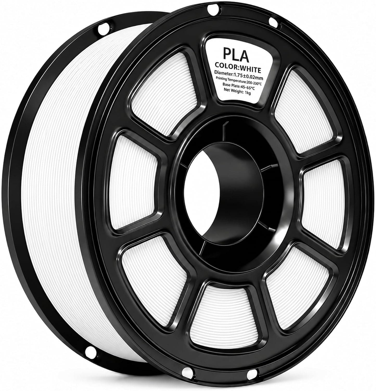 Filamento PLA 1,75 mm 1 kg para Impressora 3D FDM, Tolerância de ±0,02 mm, com Carretel, para Miniaturas, Maquetes, Protótipos e Peças Decorativas (Branco)