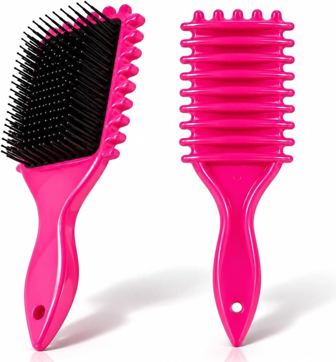 Oferta: Escova de Fitagem Cabelo Cacheado Profissional para Cachos e Ondas | Finalizadora Onda Gringa Raquete Wave com Separador de Mecha - Desembaraça Modela sem Frizz - Cabelo Cacheado Crespo Ondulado