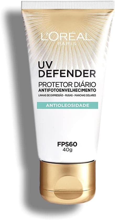 Oferta: L'Oréal Paris UV Defender Antioleosidade FPS 60 Sem Cor Protetor Solar Facial Diário Antifotoenvelhecimento com Ácido Hialurônico Puro para Pele Oleosa 40g