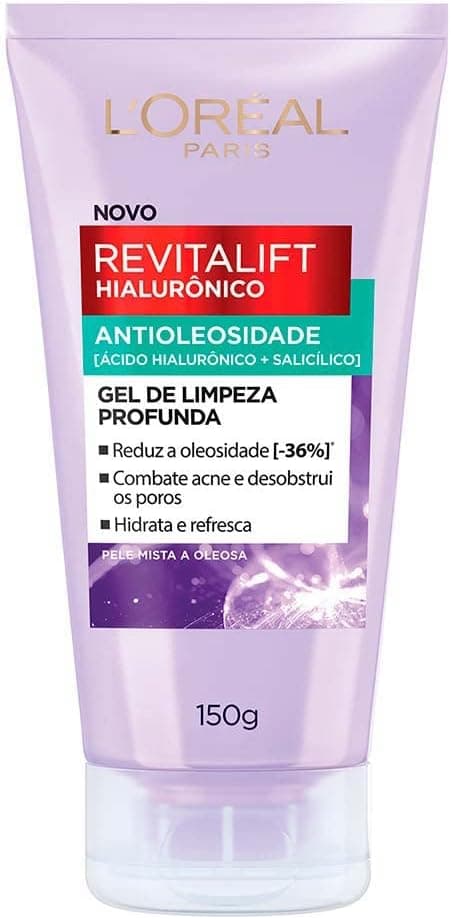 L'Oréal Paris Revitalift Hialurônico Gel de Limpeza Facial Antioleosidade com Ácido Hialurônico e Salicílico Limpeza Profunda e Controle de Oleosidade 150g