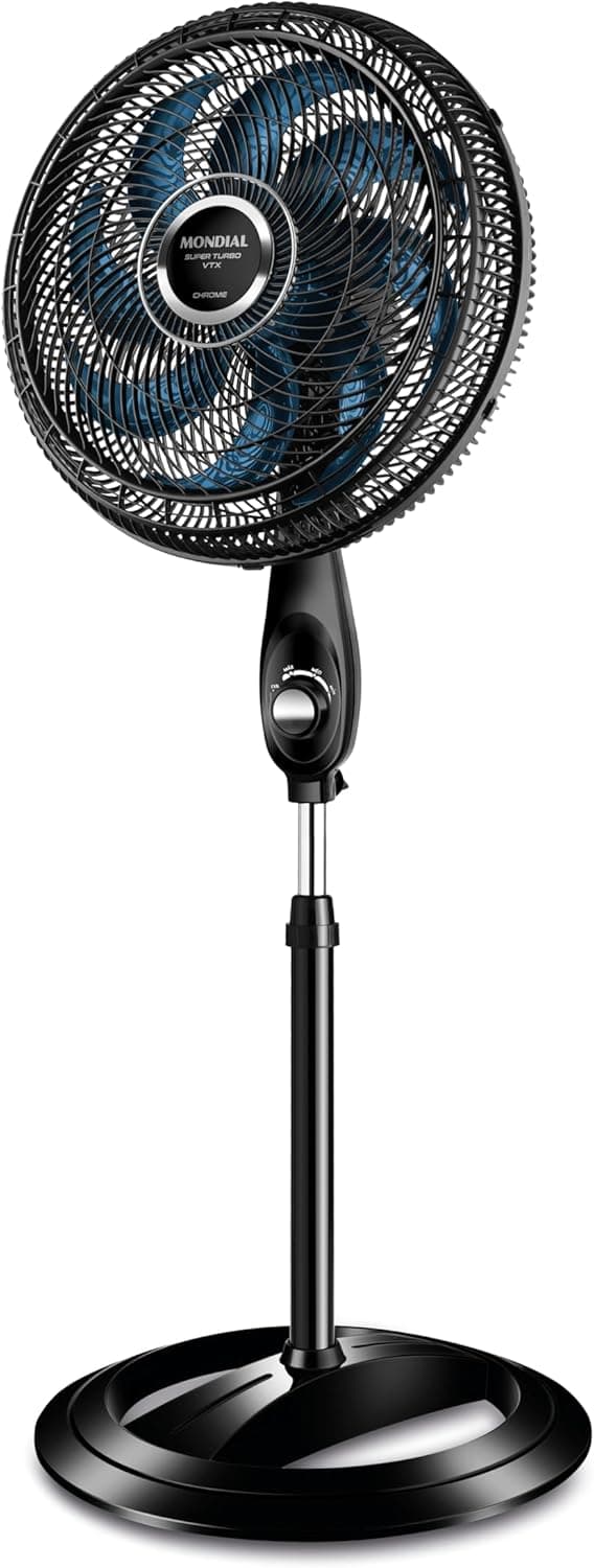 MONDIAL Ventilador de Coluna, Super Turbo 8 Pás, Preto, 140W, 110V - VTX-40C-CRYSTAL