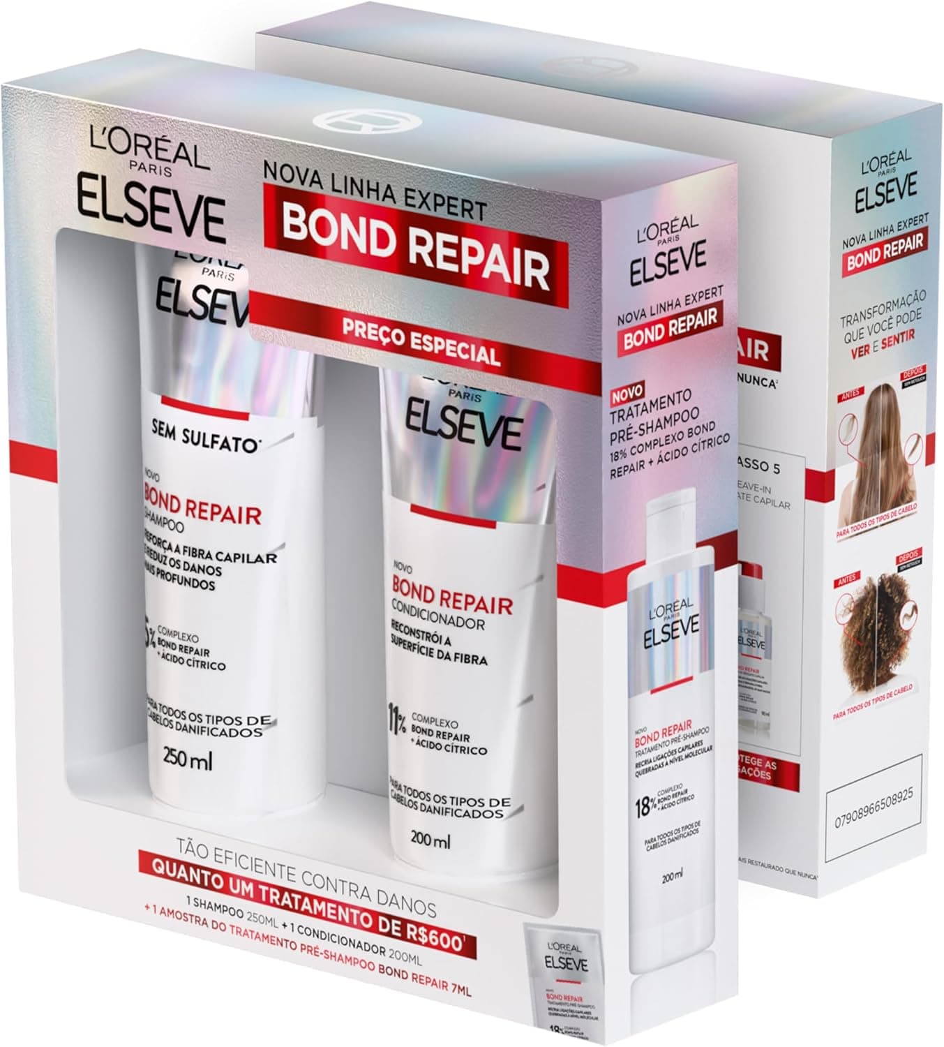 Oferta: Kit Capilar L'Oréal Paris Elseve Bond Repair, Kit com 3 Unidades | Com Ácido Cítrico, Shampoo, Condicionador e Sachê Pré-Shampoo