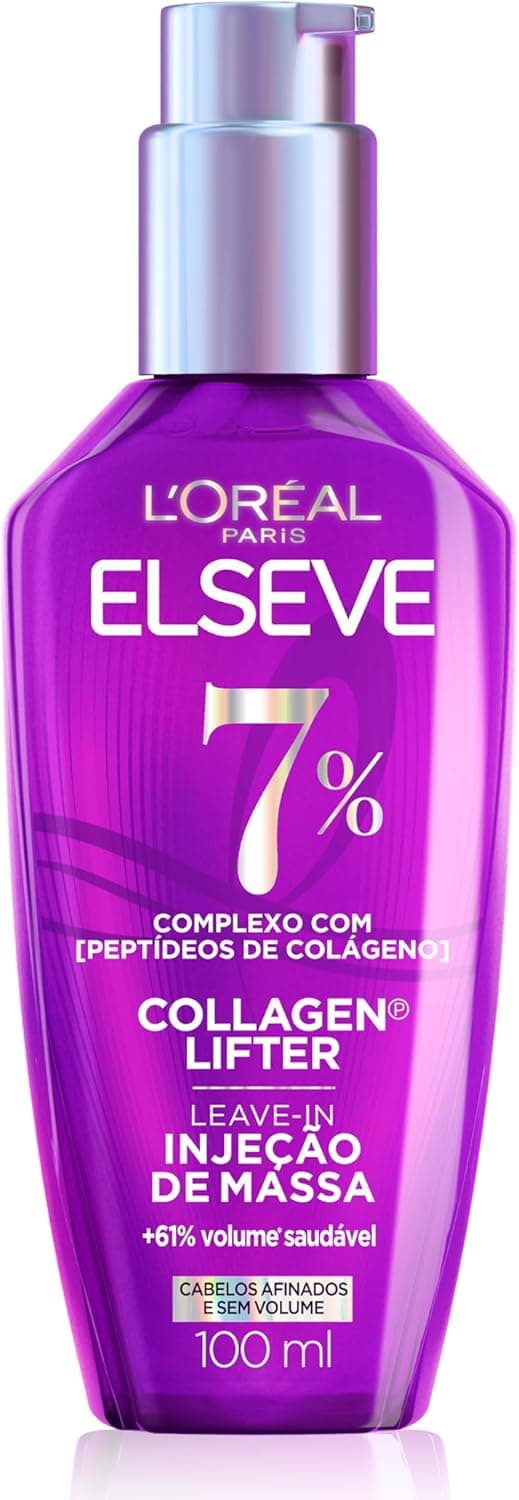 Oferta: Sérum Leave-in Cabelos Finos Elseve L'Oréal Paris Colágeno Encorpador 100ml | Injeção de massa, 7% de peptídeos, alta concentração de arginina, +61% de volume saudável, ação por 72h