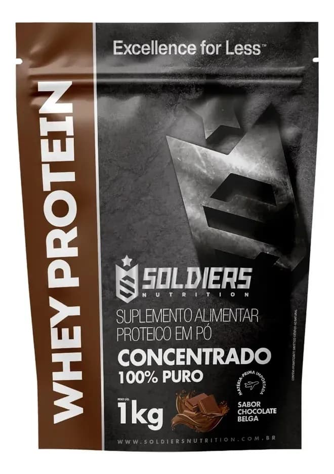 Proteína Soldiers Nutrition Suplementação Whey Protein em pó sabor Chocolate x 1kg