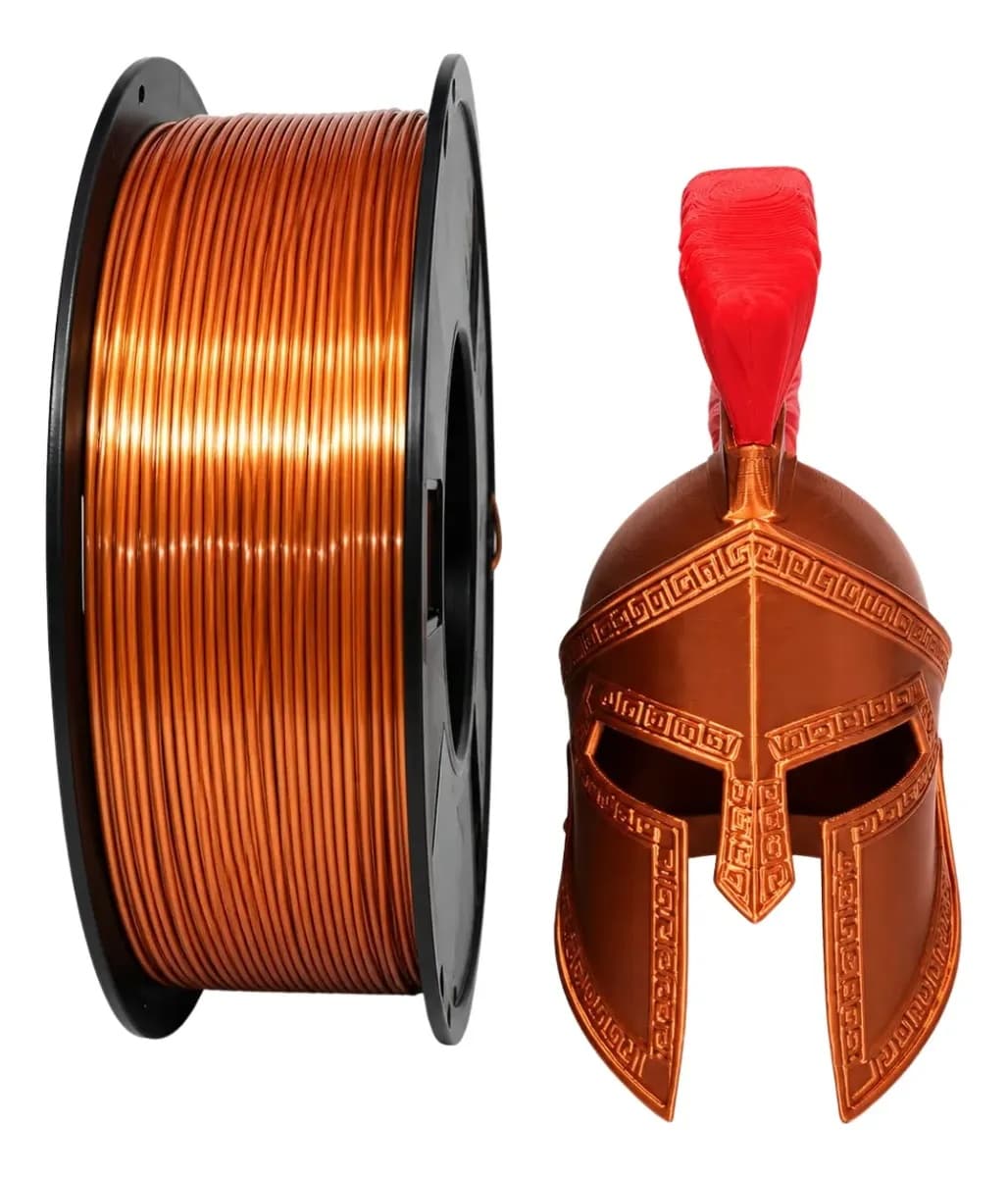 Filamento 3d Spartan 3d Silk Dourado E Vermelho Cobre