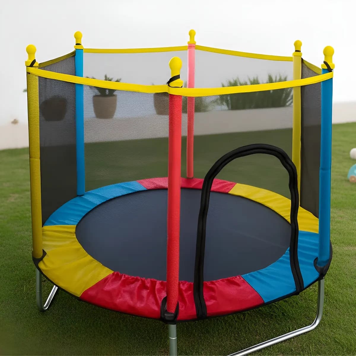Cama Elástica Eloria Pula Pula de 1.4m com Rede de Proteção para Crianças de 2 a 4 Anos