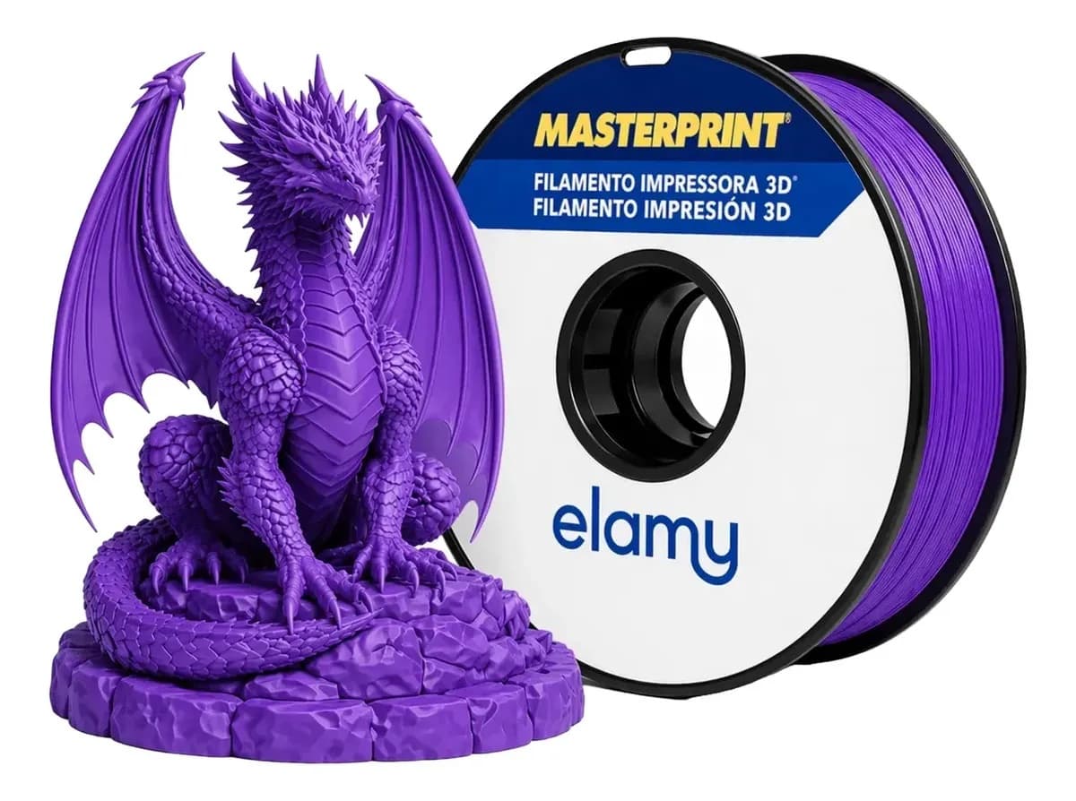 Filamento De Impressora 3d Petg 1,75mm 1kg Masterprint Roxo Fluorescente