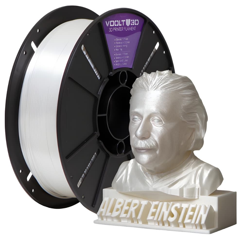 Filamento Impressão 3D Voolt3D Pla V-Silk Branco Perola 1Kg