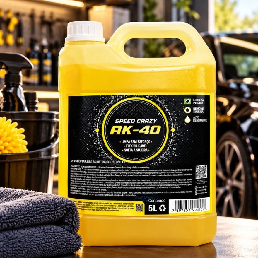Shampoo Automotivo AK 40 Concentrado 5 Litros Carros e Motos Super Limpeza e Brilho Estética Automotiva