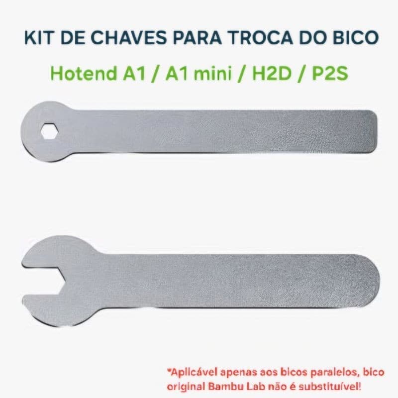 Chave para bico Bambu Lab A1, A1 mini, H2D, P2S hotend de bico substituível